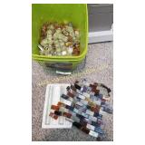 Partial Bucket Of Decorative Tiles For Crafts