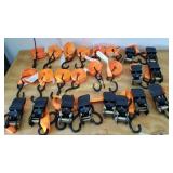 Group Of 12 Tie Down Ratchet Strap Sets