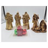 Gold Nativity & Hallmark Salt & Pepper Ornaments