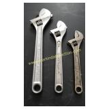 Adjustable Wrench Lot - 8' Husky, 10' Craftsman &