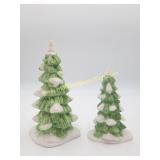 Dept 56 Snow Capped Pine Trees, hand-painted