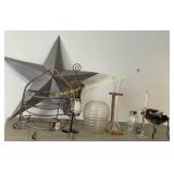 Decor Items - Large Metal Star, Pie Racks (1 is