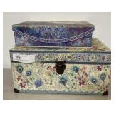 2) Decorative Storage Boxes - Blue Peacock, 2