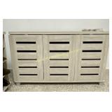 Gray Cabinets with Shelves & Slat Doors - 3 Door
