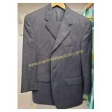 Menï¿½s Suit Alfani 100% Wool Black Pinstripe Suit,