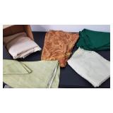 Tablecloths - Cream, Green Mottled Print, Gold