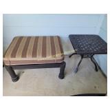 Small Patio Side Table & Ottoman