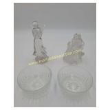 Arcoroc Crystal Bowls, Crystal Angle and Santa