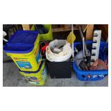 Mix Lot / Empty Buckets, Lug Wrench, Small Tarps,