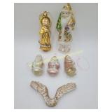Glass Ornaments - Santa, Angel, Small Santa Claus