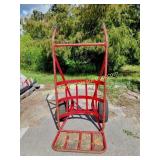 Oversized 2 Wheel Dolly Red Metal / Barrel