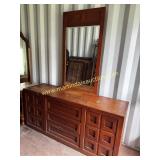 Vintage Wood Dresser w Mirror Huntley by