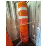 5) Group Of 40" Traffic Drums w Weights