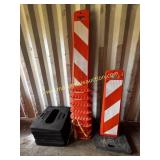 9) Group Of Traffic Control Panels w Weights