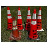 6) 36" Reflective Orange Traffic Safety Cones