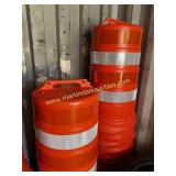 4) Group Of 40" Traffic Drums w Weights