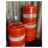 4) Group Of 40" Traffic Drums w Weights