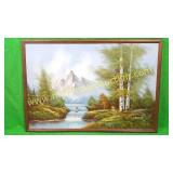 Artist W. Amion, Mountain/Forest Landscape