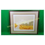 Artist B. Wood, "Mountain Road" L/E Etching