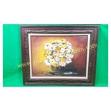 Artist Broard, Yellow Floral Still Life Painting