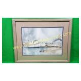 Watercolor, Signed Pam Heidt, Shrimp Boats &