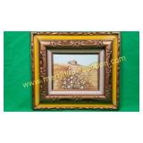 B Leidic, Wagon & Flowers Painting On Canvas