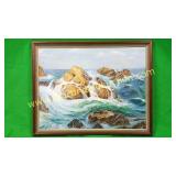 I Gosset, 1985, "Force 9" Rocky Shoreline Painting