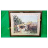 Genet Wethaud ? Farm Scene Landscape Print
