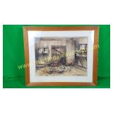 Shed Scene Pastel/Painting w/ Wood Frame