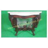 Antique Mahogany Console Table W/ Marble Top