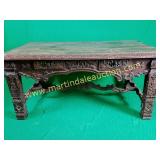 Dark Carved Wood Antique Desk