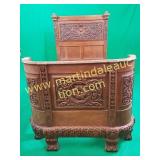 Antique Wooden Bed Frame, Highly Carved