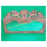 Wooden Carved Wall Mirror, Lions & Wave Designs