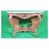 Antique Console Table W/ White/Grey Marble Top