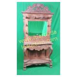 Wooden Carved Hall Tree 
Hat Rack