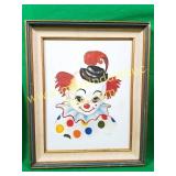 Signed Opal Miller Clown Painting