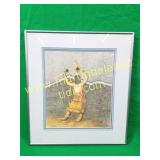 Signed Sakizzie Man Dancing Drawing - Blue,