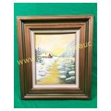 Cottage By The Stream Painting-Signed J Manning