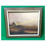 House By The Lake Landscape Painting Signed Booe