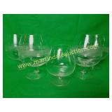 (5) Crystal Brandy Snifters Glasses