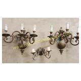 (3) Antique Bronze Electric Wall Sconces