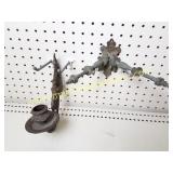 (2) Antique Unmatched Metal Wall Candle Sconces