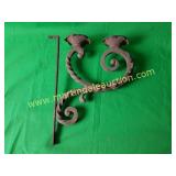 Antique Metal Twisted Scroll Wall Candle Sconce