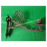 Antique Metal Swirled Scroll Wall Candle Sconce