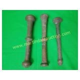 (3) Antique Cast-Iron Pestles