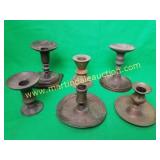 (6) Group Of Candle Holders, Mixed