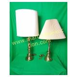 (2) Vintage Brass Lamps