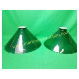 (2) Green & White Glass Lamp Shades
 - Matched