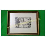 Lyman Byxbe, "Dream Lake" Charcoal Pencil Drawing