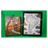 Tree/Barn Acrylic Wall Decor & Map Of South